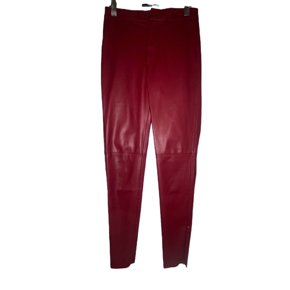 Zara Pants & Jumpsuits Red Leather Pants Poshmark